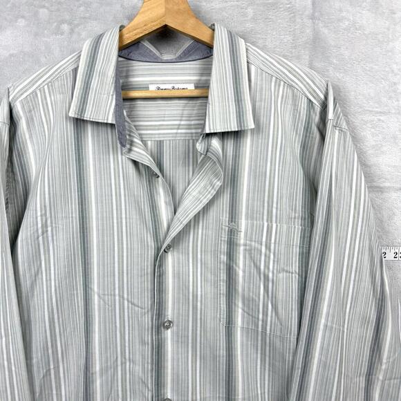Tommy Bahama Relaxed Fit Striped Shirt XL Tall Made in Peru Cotton Modal Blend - Picture 1 of 12